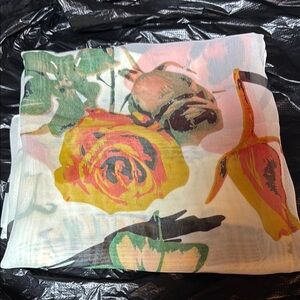 Floral Print Scarf 24” x 72”. Polyester